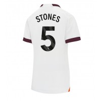 Camiseta Manchester City John Stones #5 Visitante Equipación para mujer 2023-24 manga corta